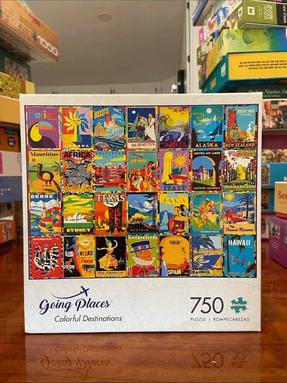 Buffalo Going Places Colorful Destinations - 750 Piece Puzzle